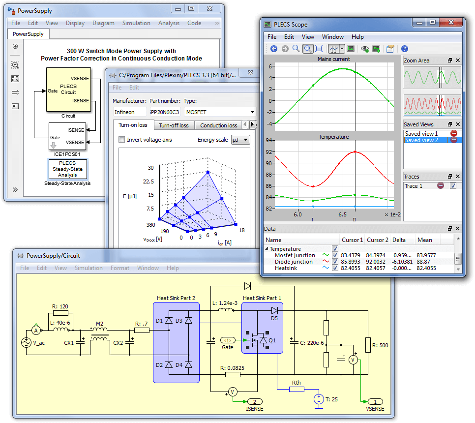 infinergies_electronique_de_puissance_simulation_generale_copyright_PLECS simulation électronique de puissance PLECS